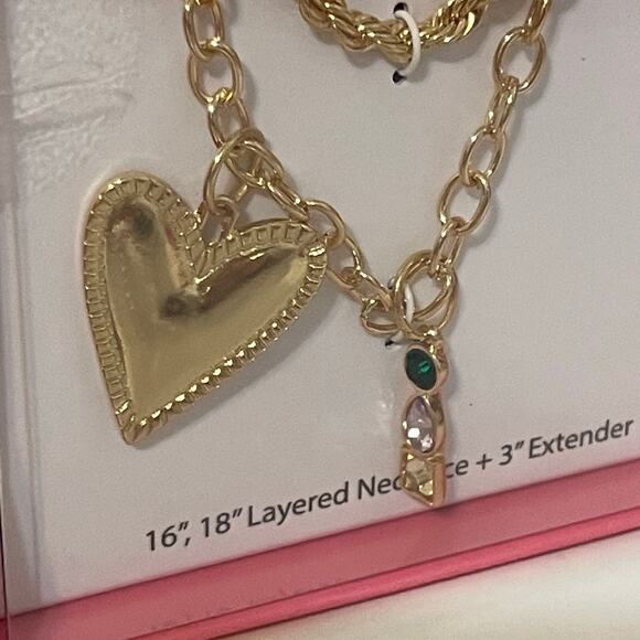 Laundry Shelli Segal Charm Necklace Stud Earrings Jewelry Gift Set Layered NWT - Picture 4 of 5